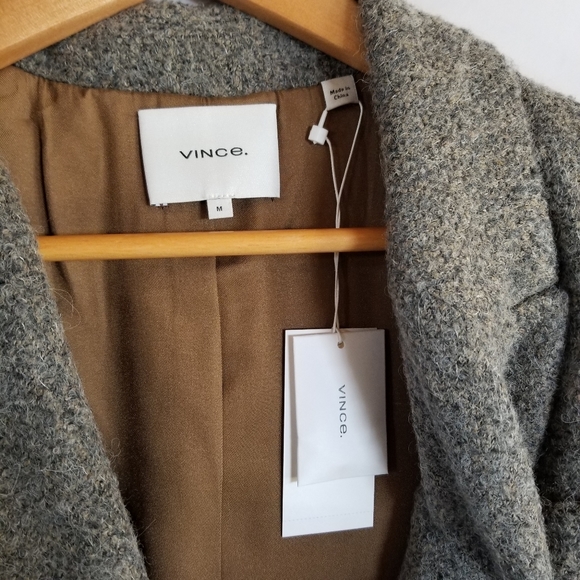 VINCE Double Breasted Belted Winter Wool Coat - Picture 2 of 12